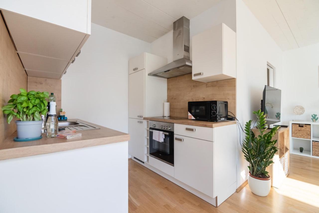 Helles, neues DG Apartment mit Blick zum Donauturm Wien Exterior foto