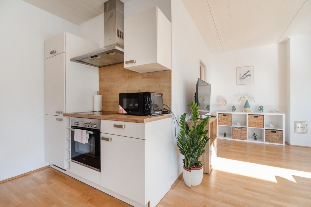 Helles, neues DG Apartment mit Blick zum Donauturm Wien Exterior foto